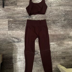 Women's Brown Halter Athletic Set